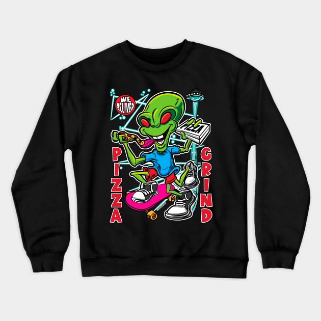 Pizza Grind Crewneck Sweatshirt by eShirtLabs